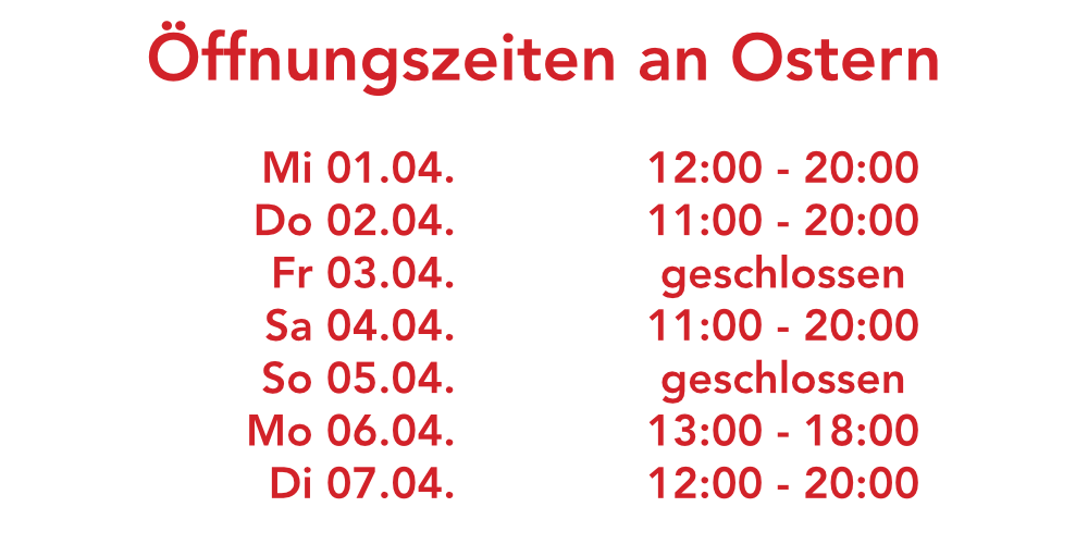Öffnungszeiten an Ostern 2026