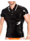 Latex Polo Shirt with stripes