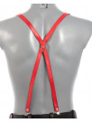 Braces with cross and coloured stitching