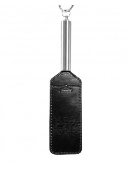 Leather paddle with stainless steel handle