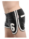 Leather training shorts with number