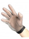 Chain mail glove with leather strap